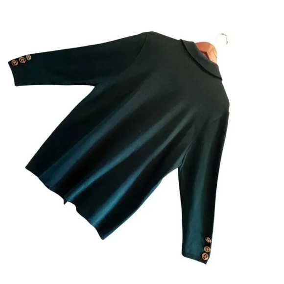 Danielle Women's Green Acrylic Blend Long Sleeve Front Buttons Sweater Jacket - Picture 2 of 12